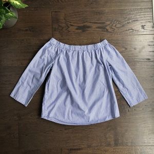 Zara Over-The-Shoulder Striped Top